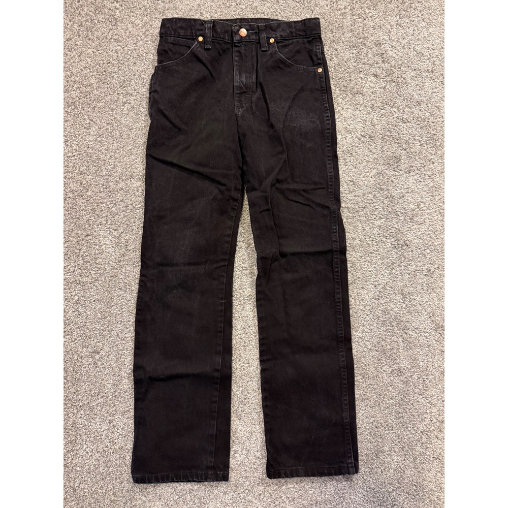 Wrangler Jeans Boys 14 Reg Black Cowboy Cut Relaxed Fit Straight Leg Cotton *